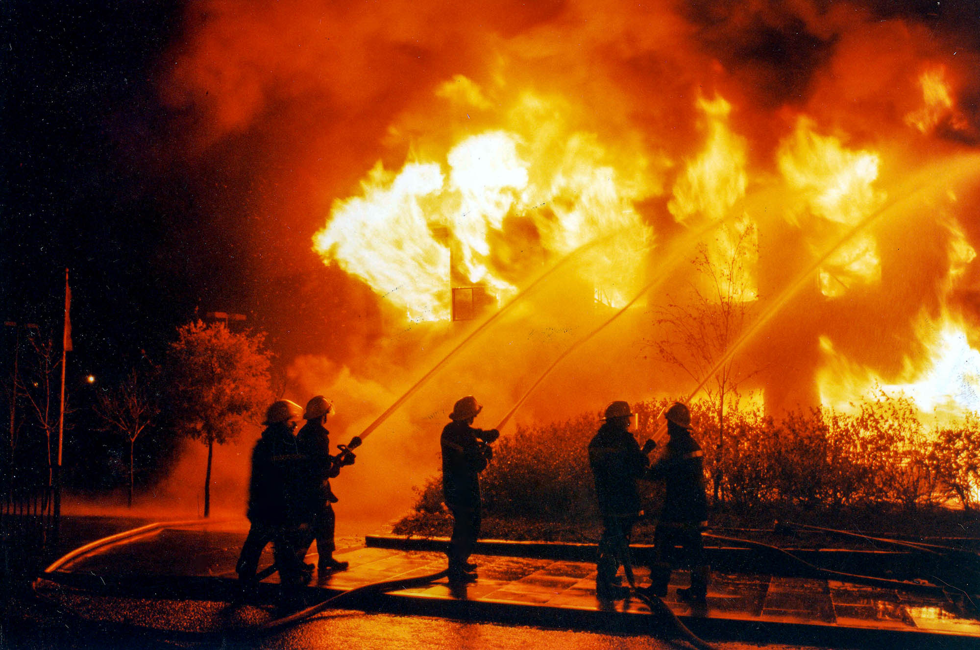 A huge blaze at the former Netto supermarket in Keighley