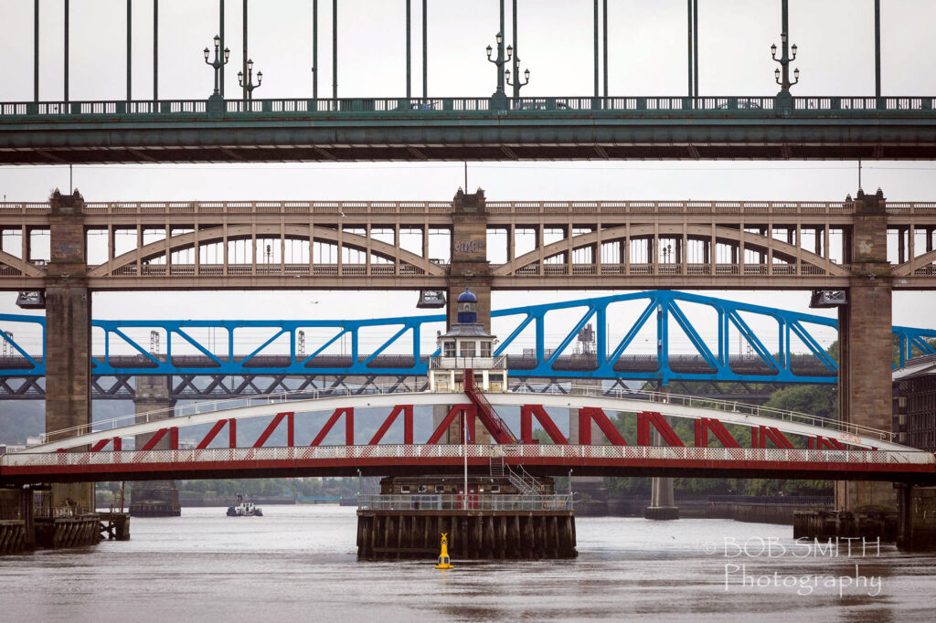 The western bridges on the Tyne, linking Newcastle and Gateshead