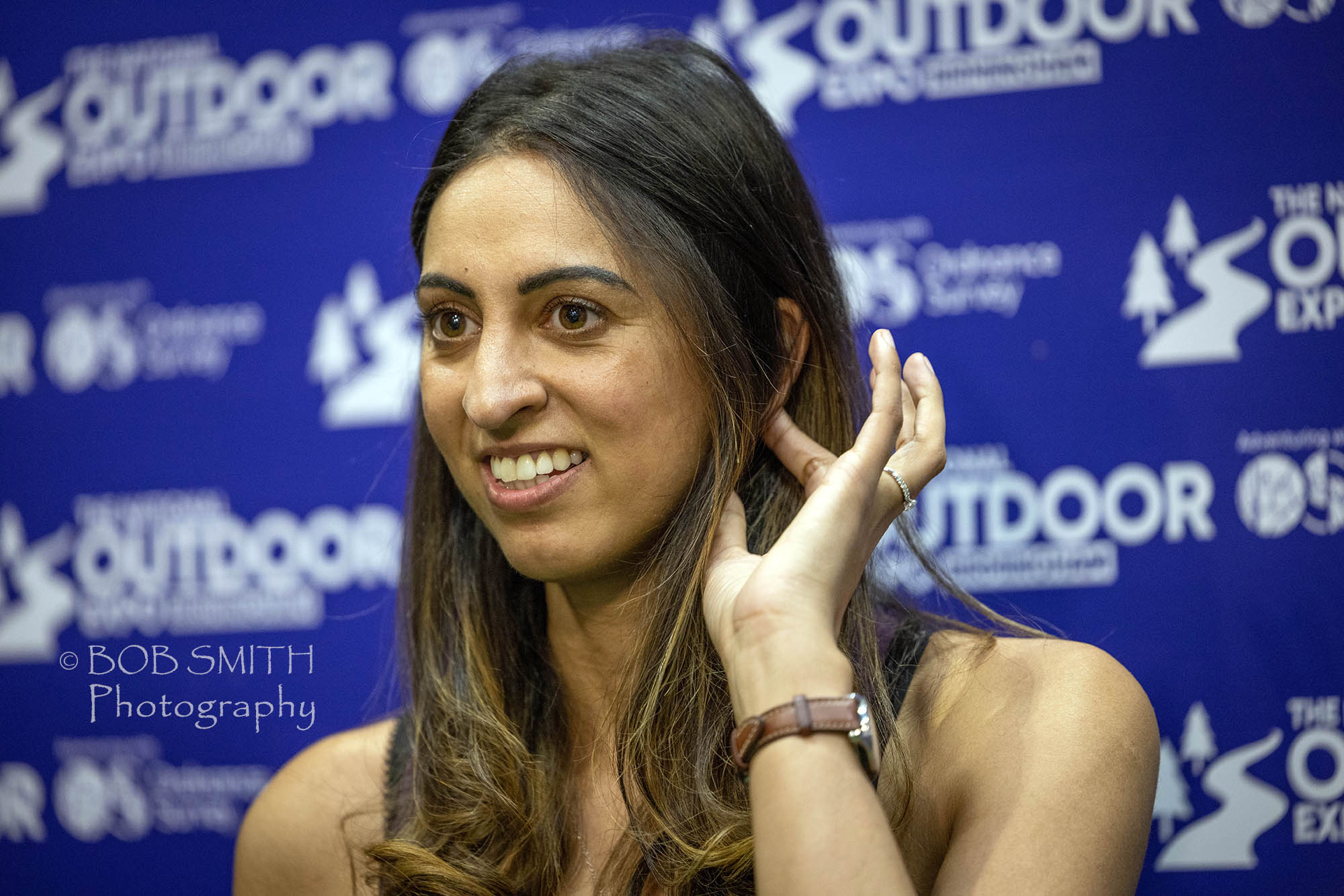 Antarctic adventurer Preet Chandi meets visitors at the National Outdoor Expo