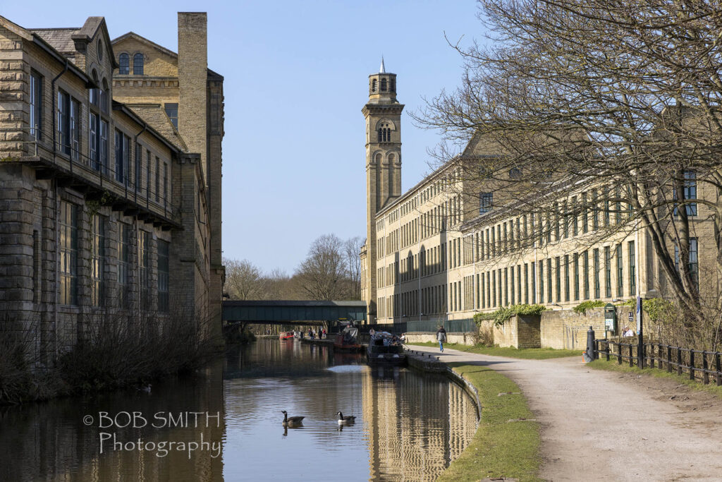Salt's Mill and the Leeds and Liverpool Canal at Saltaire, West Yorkshire