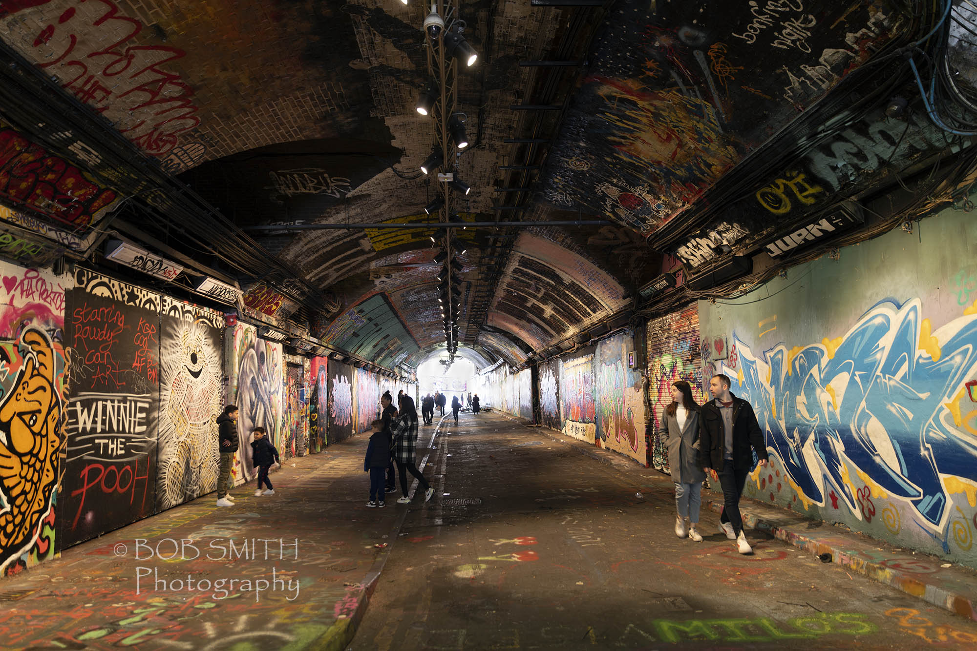 The graffiti tunnel in the Leake Street arches in Waterloo, London.