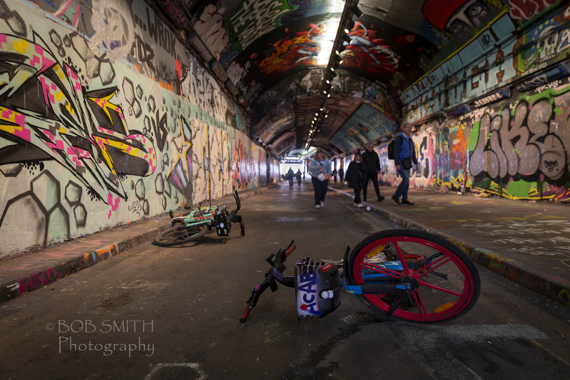 The graffiti tunnel in the Leake Street arches in Waterloo,