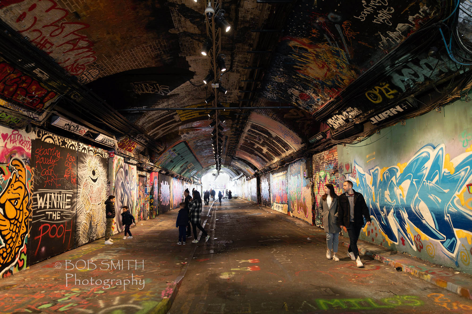 The graffiti tunnel in the Leake Street arches in Waterloo, London.