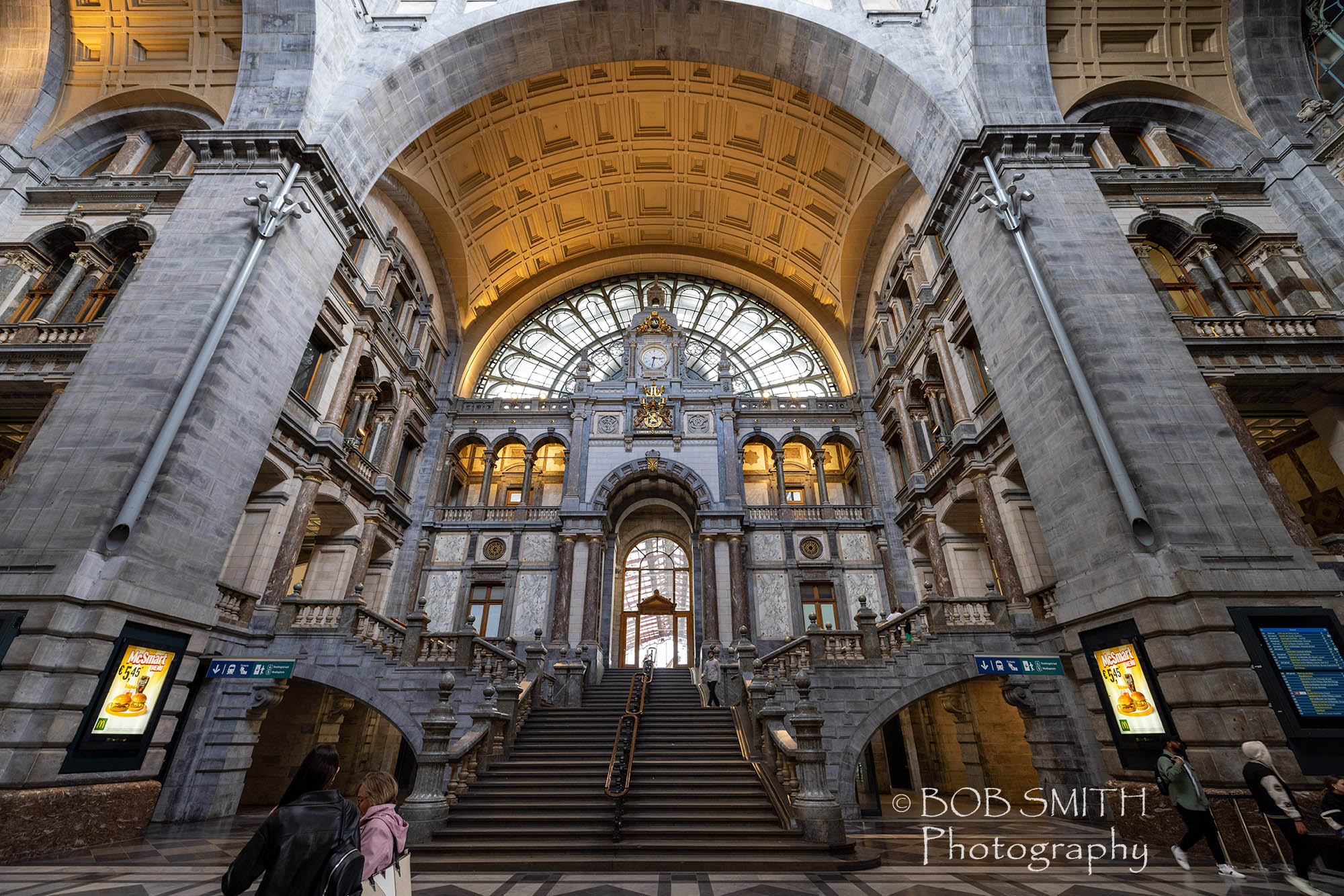 The interior of the central railway station in Antwerp