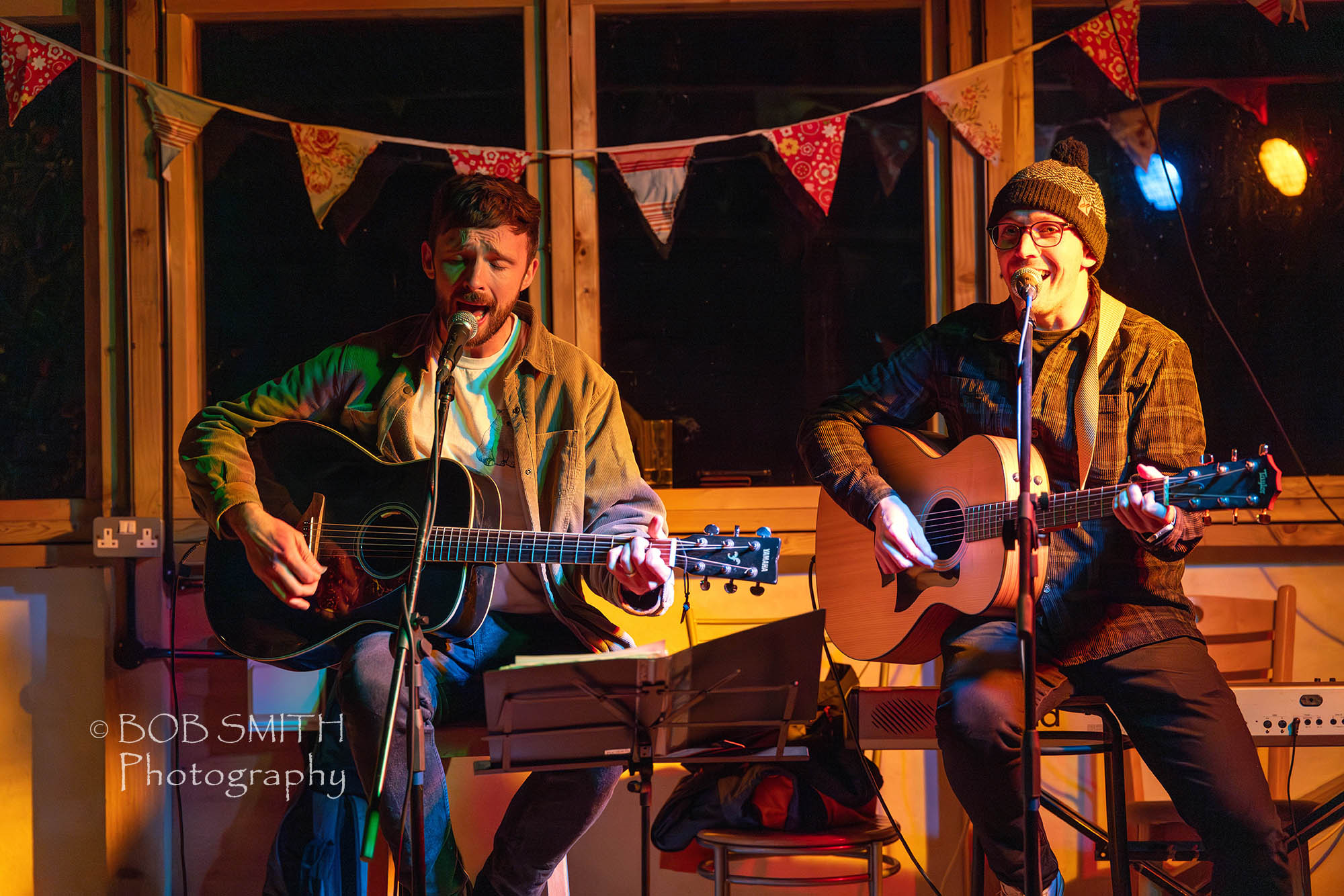 Stu Burns, left, and Tom Smith perform at the Alvary Arms charity event organised by the Schofield family.