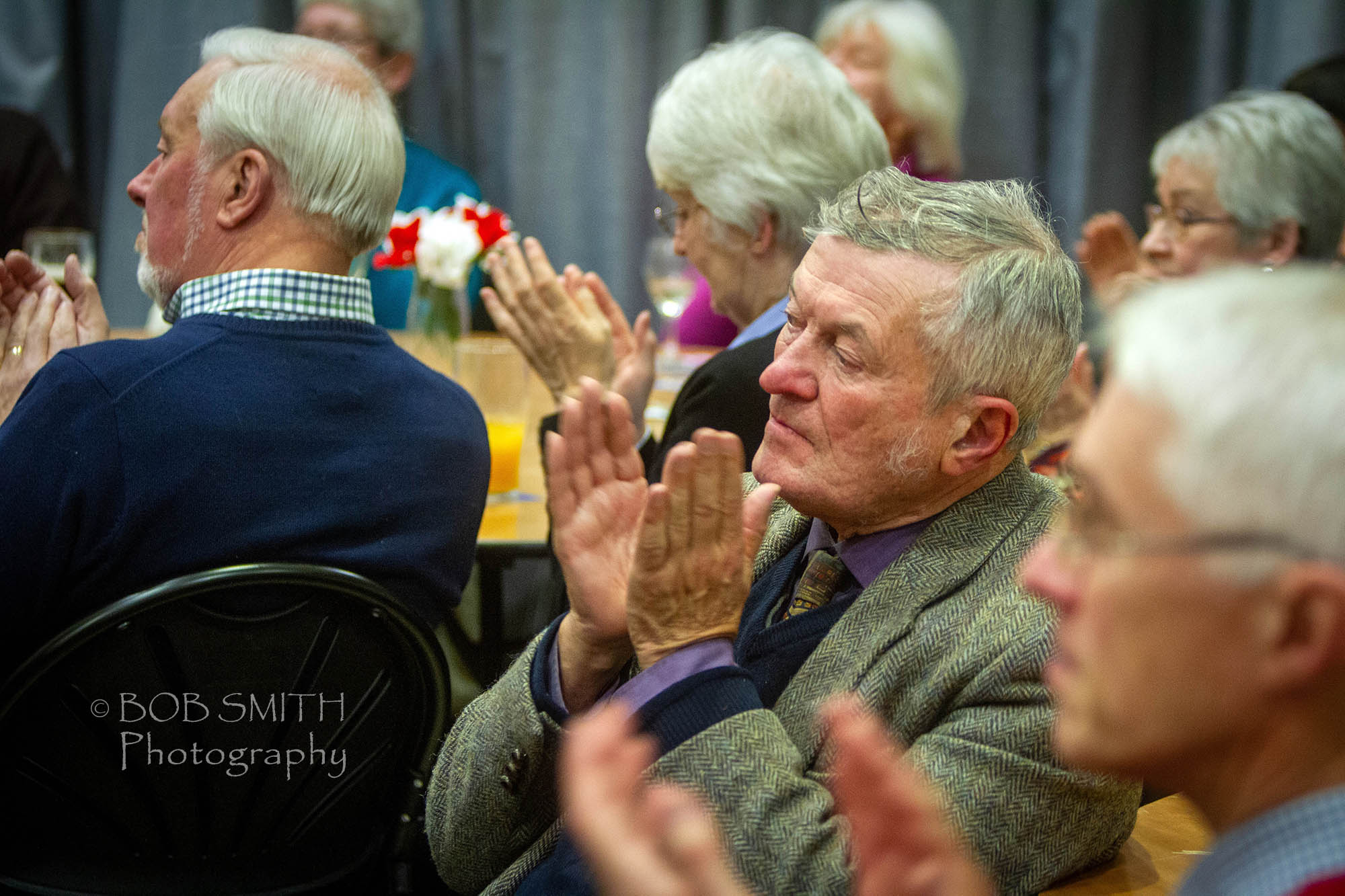 Historian Ian Dewhirst in the audience at a brass band concert staged by Keighley Town Council to raise funds for the mayor's appeal.