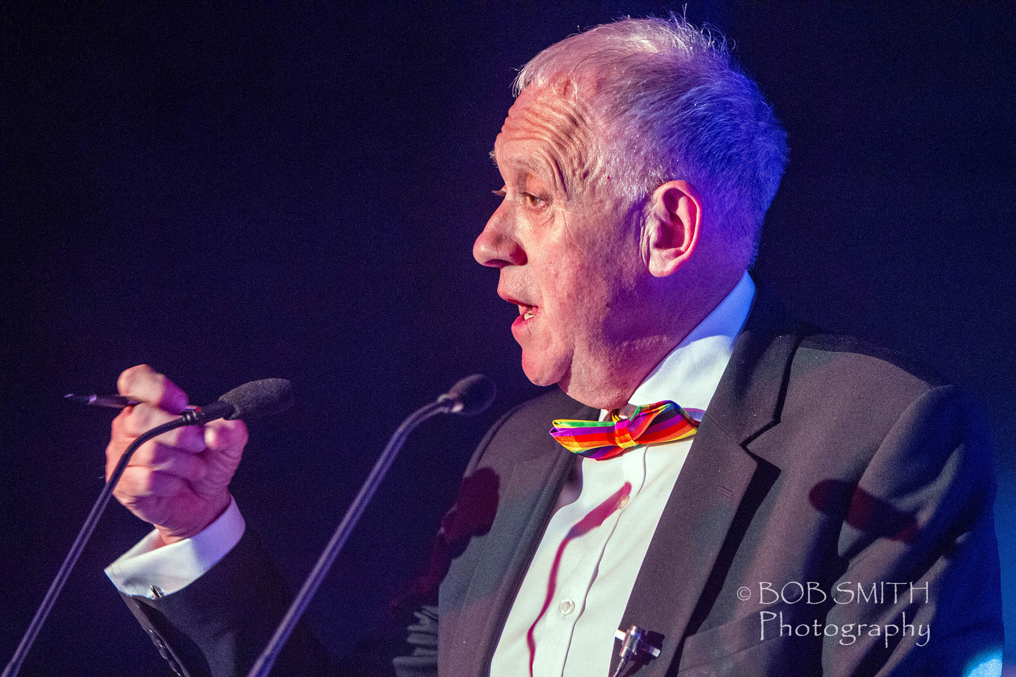 The late Harry Gration addresses the audience at Keighley Business Awards