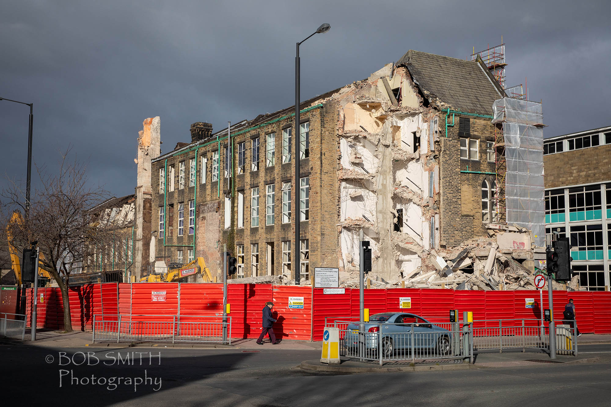 The Keighley College North Street building during demolition work