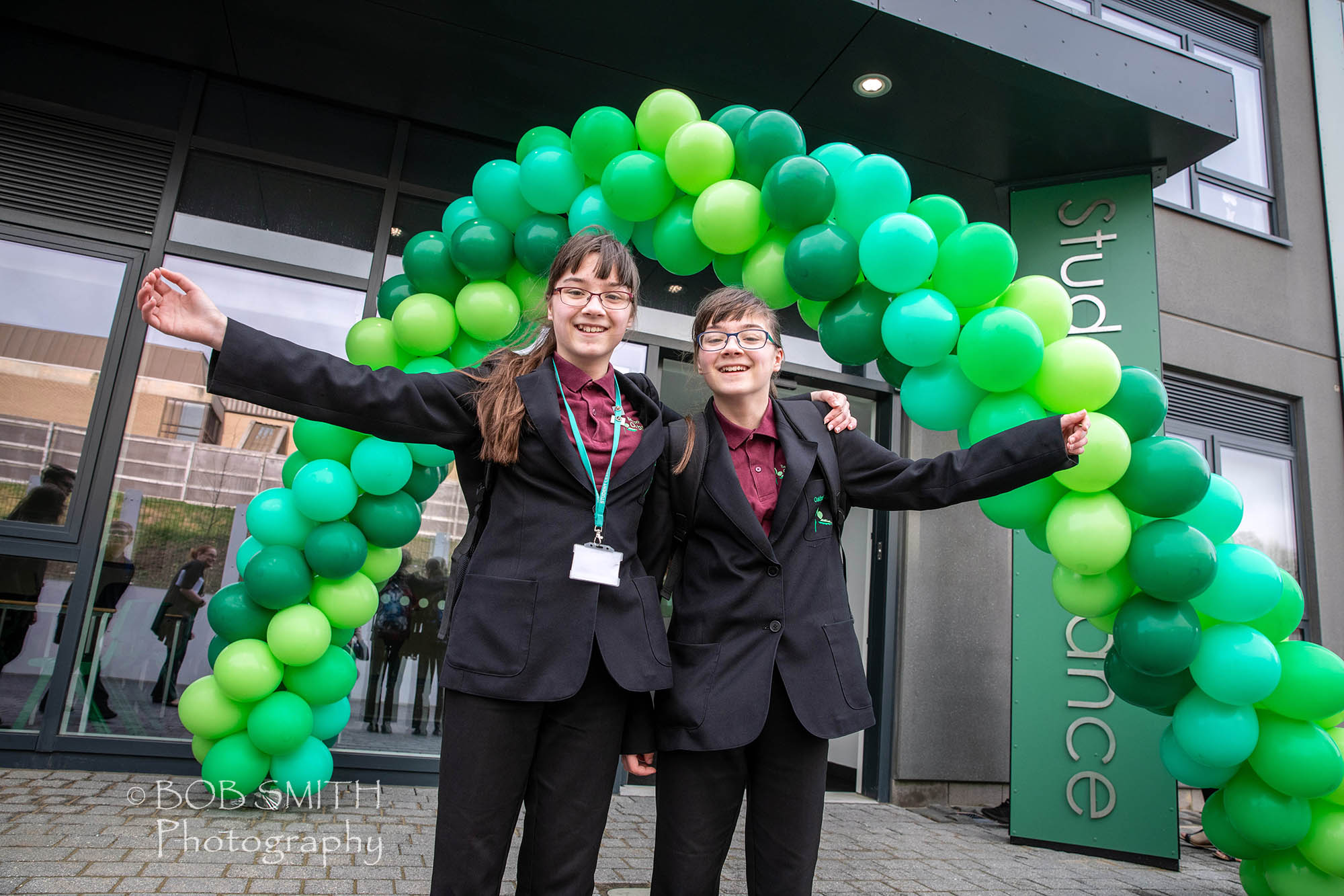 Students arrive for the first day in the new Beckfoot Oakbank school