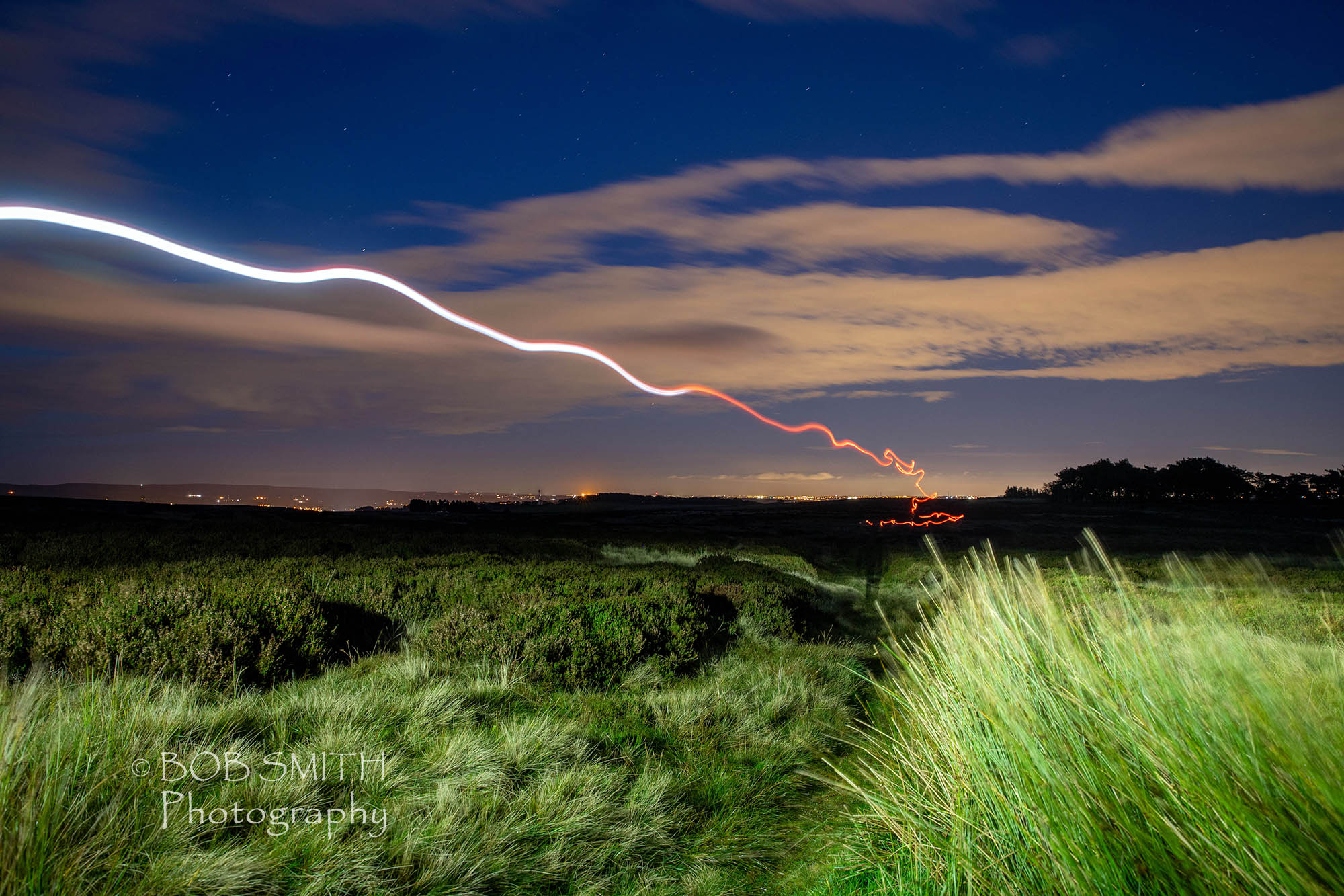 Night-time on Oakworth Moor.