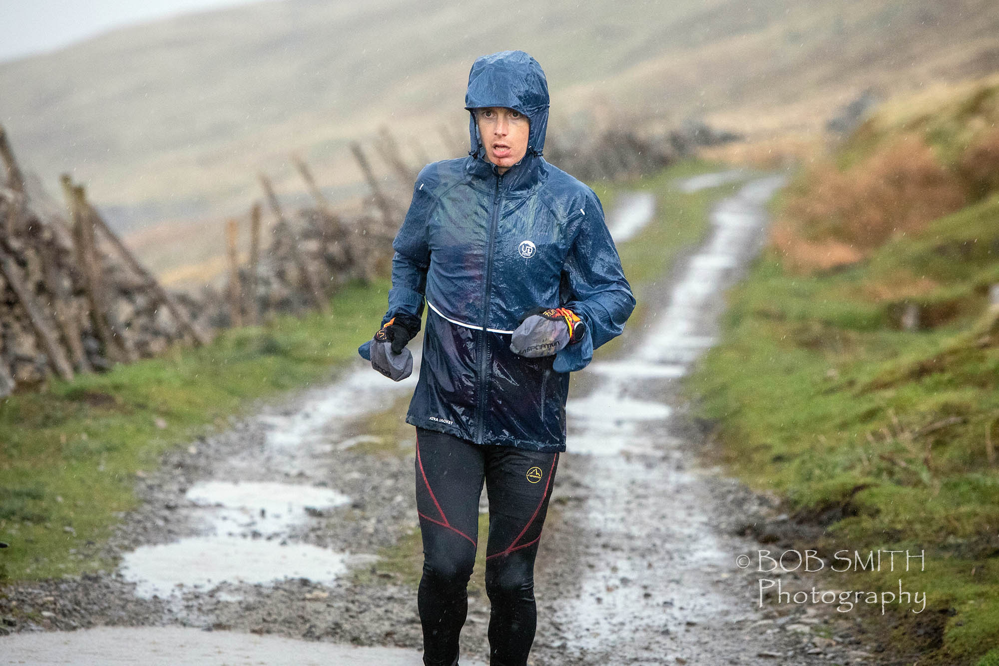 John Kelly heads south on the Pennine Way duing his record attempt. 