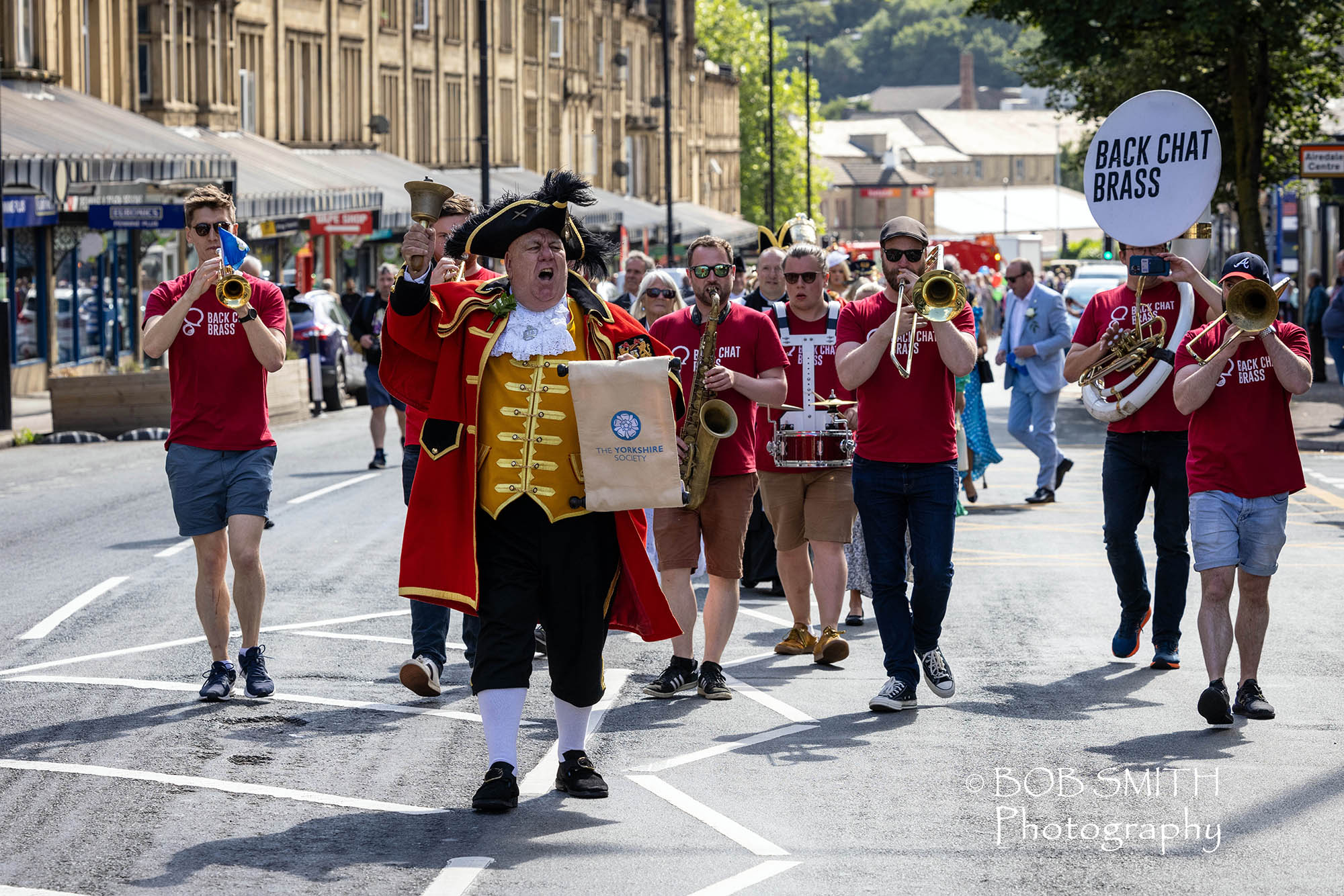 The Yorkshire Day parade makes its way up Cavendish Street, Keighley