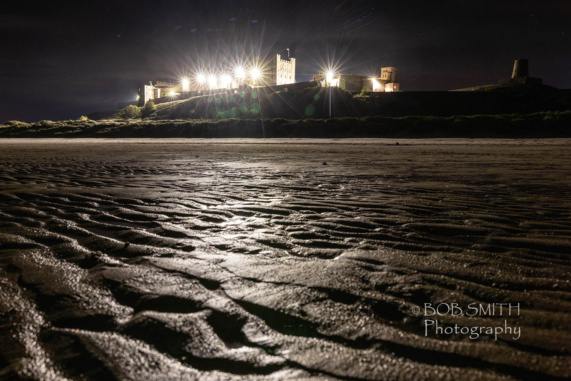 Bamburgh Castle, Northumberland, by night