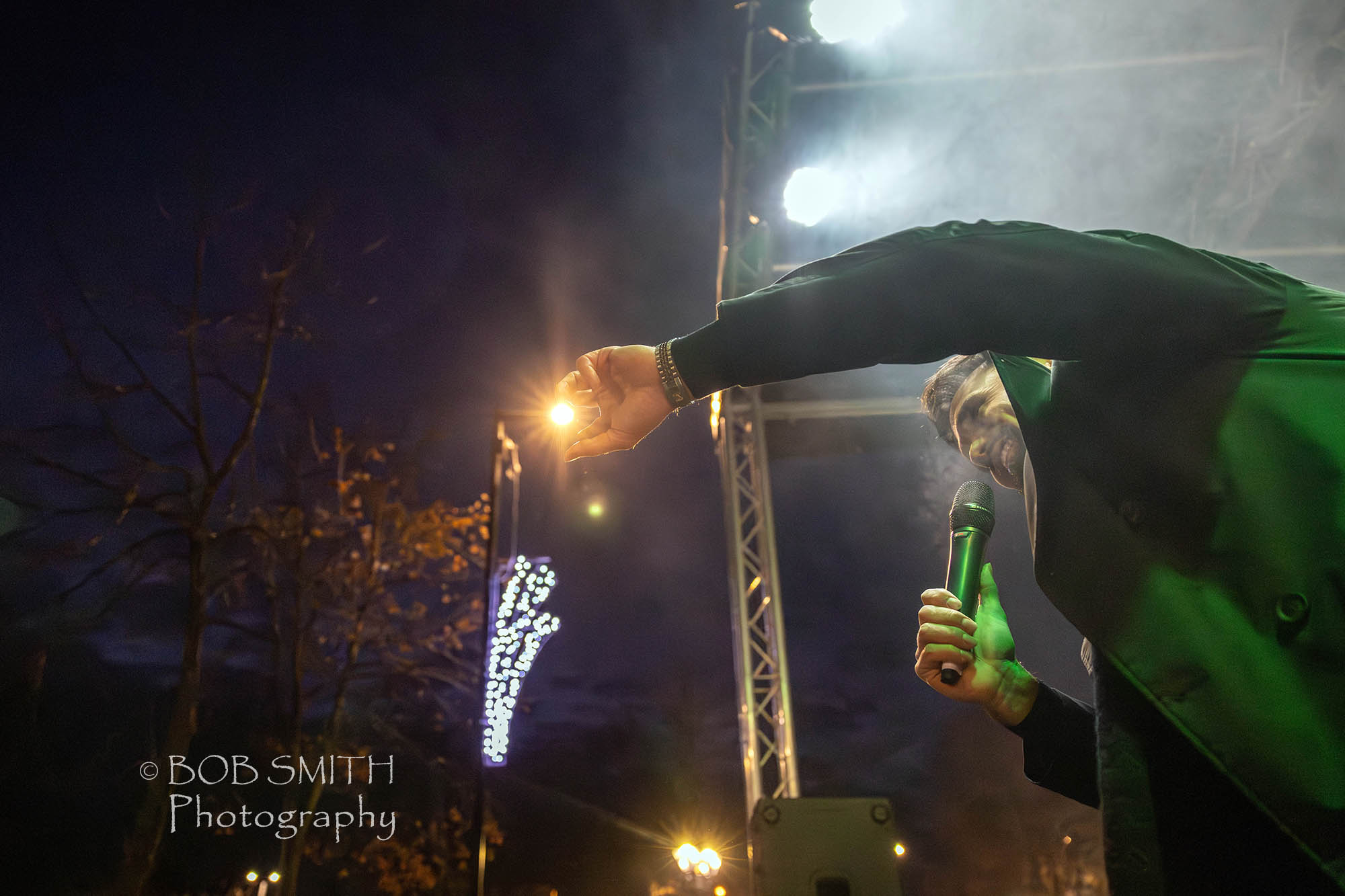 Gareth Gates performs at the Christmas lights switch on