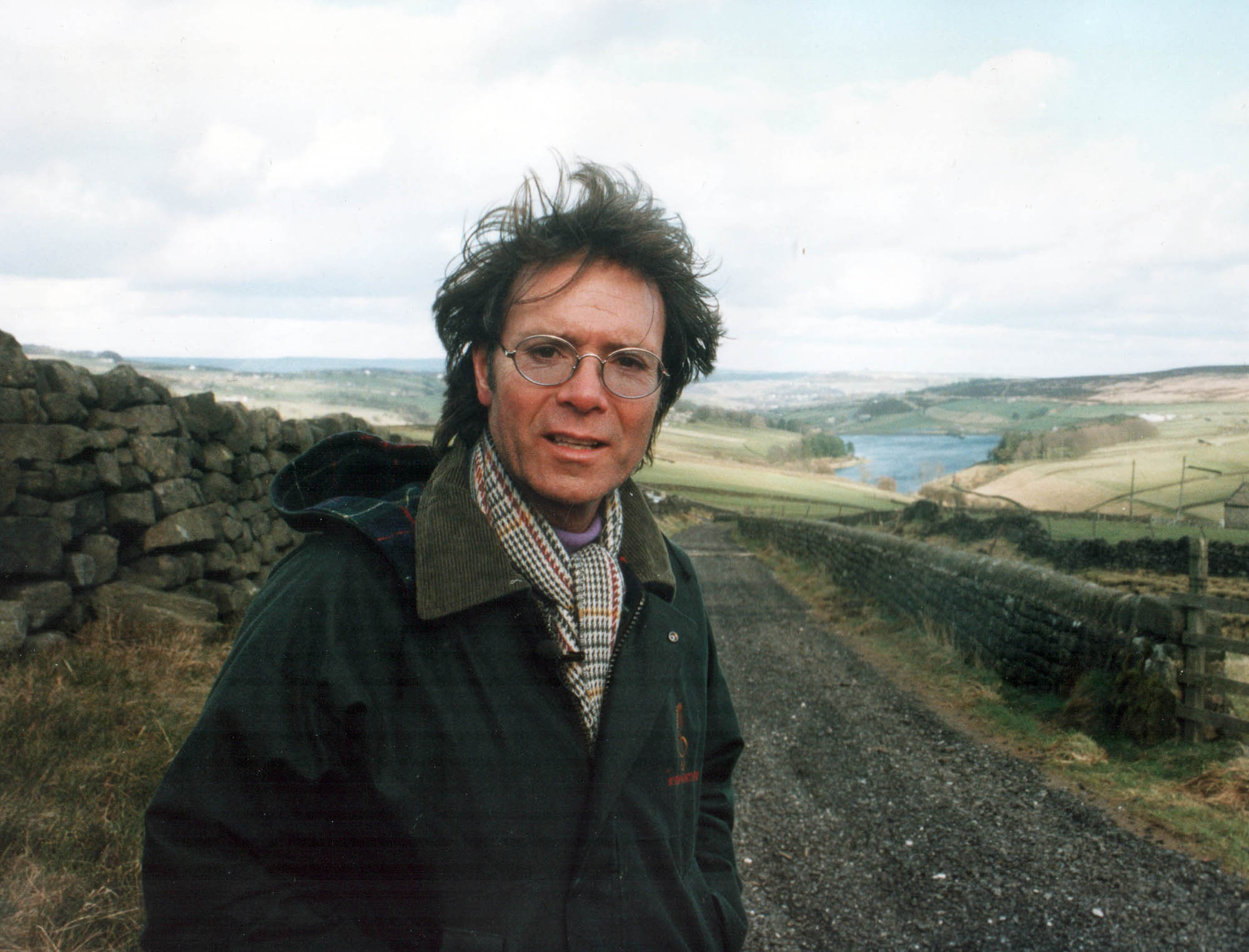 Cliff Richard on the track to Top Withins near Haworth