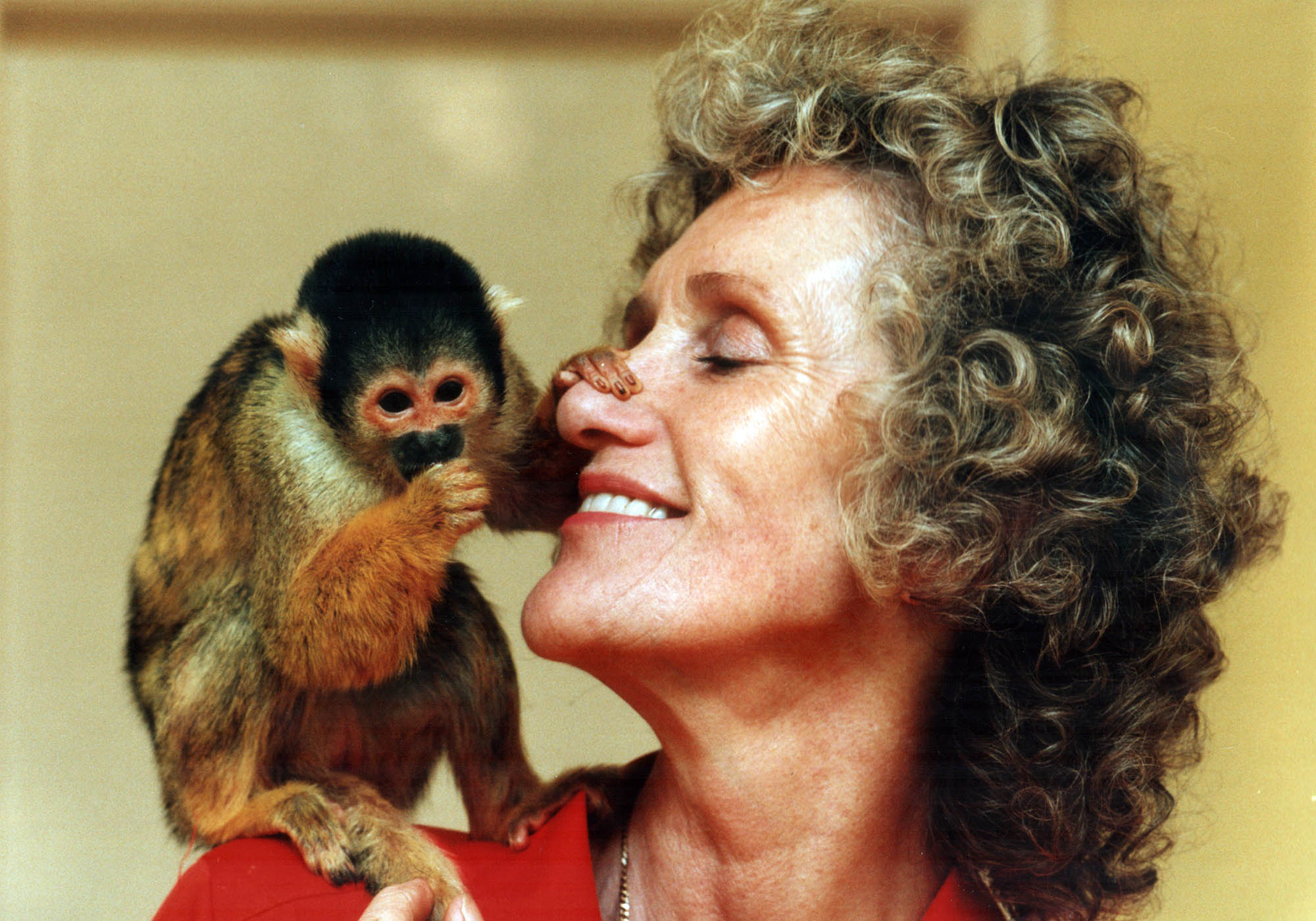 Jean Smith with one of her monkeys