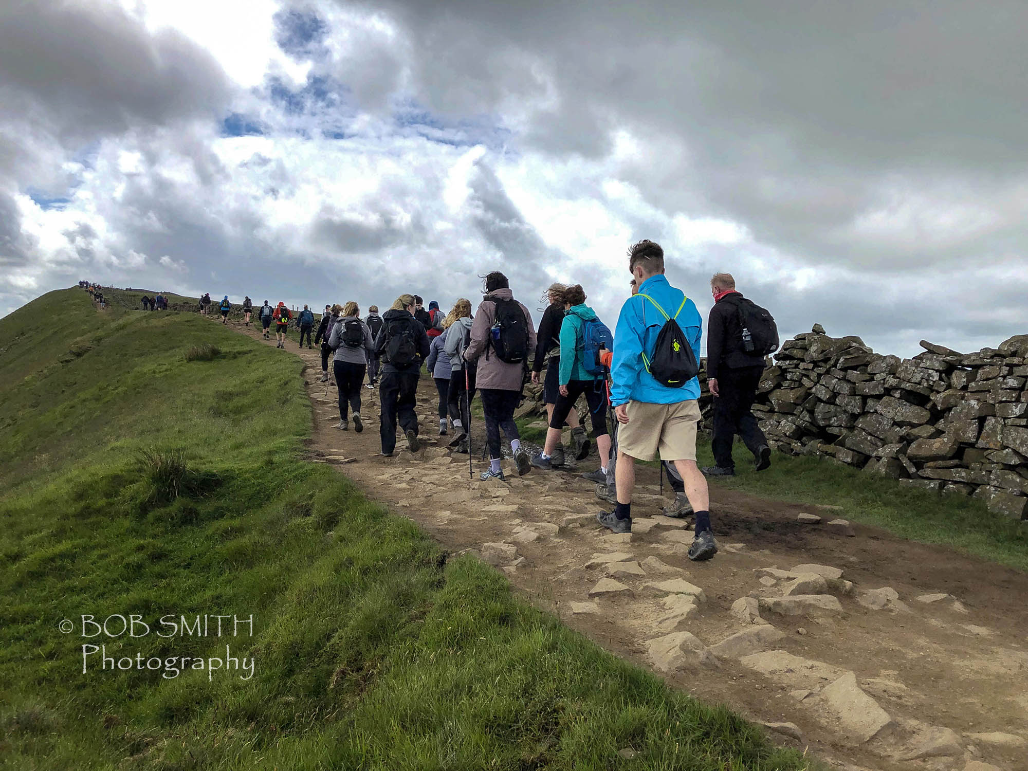 Three Peaks Walkers approach the summit of Whernside