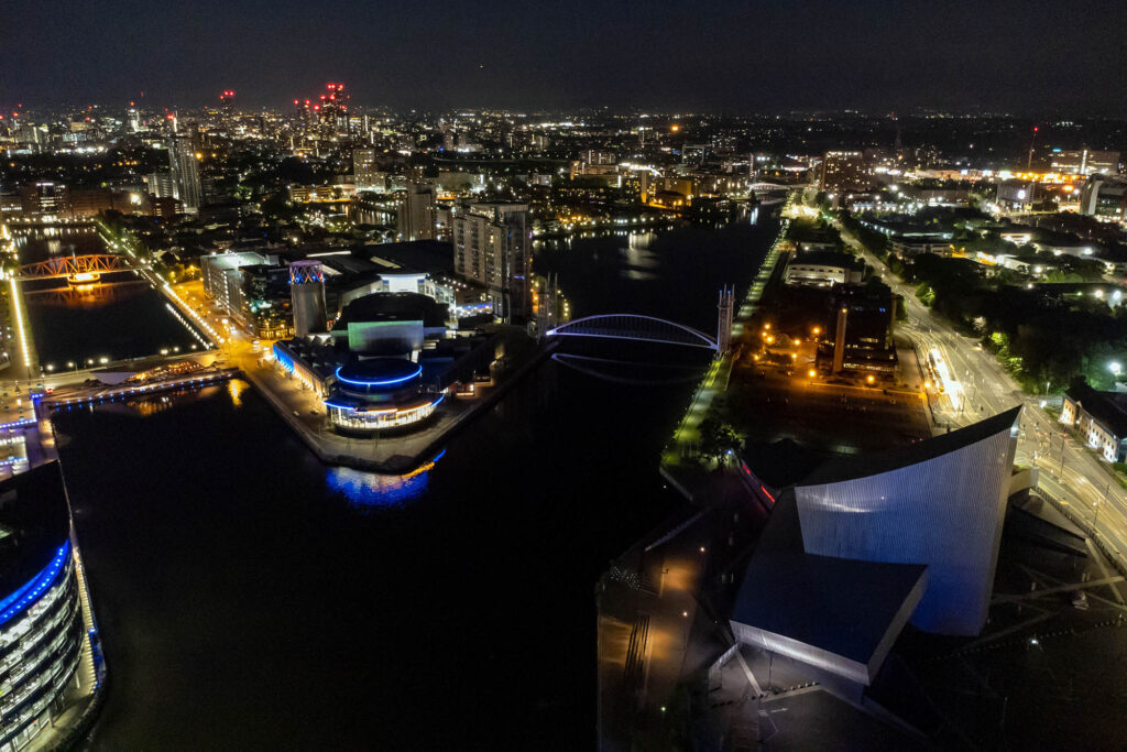 Salford Quays by night