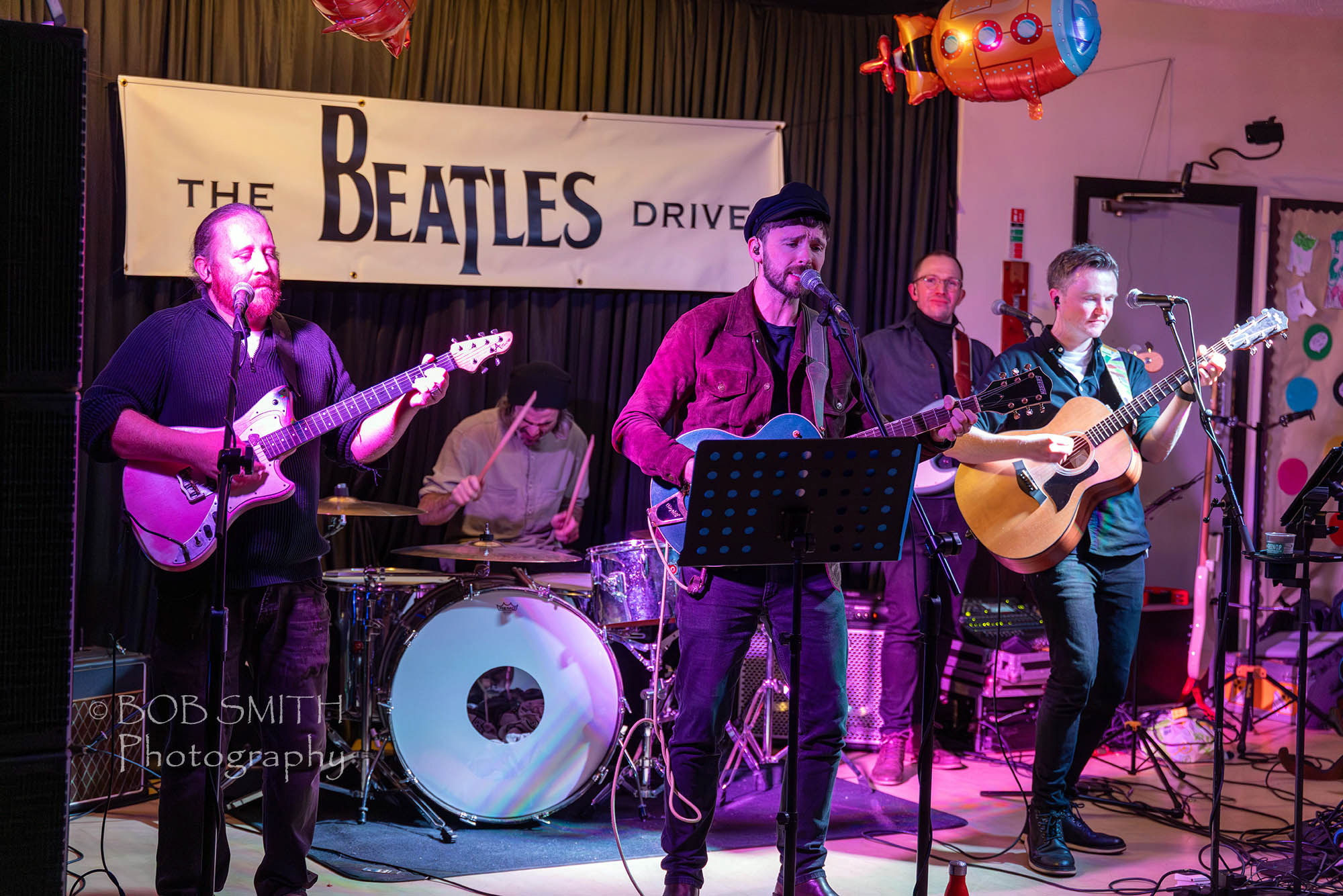 The band peforms at the Beatles Drive held at Oxenhope Community Centre.
