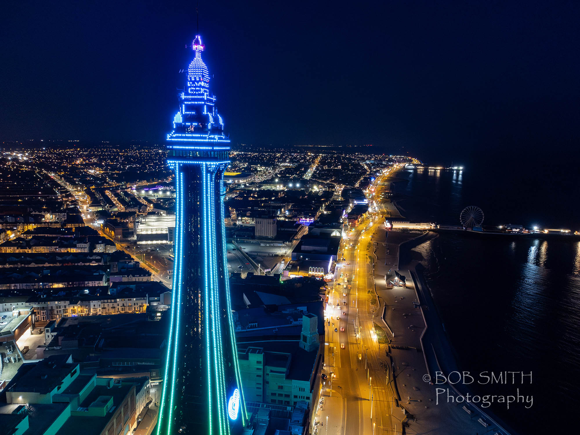 Blackpool tower by night. 