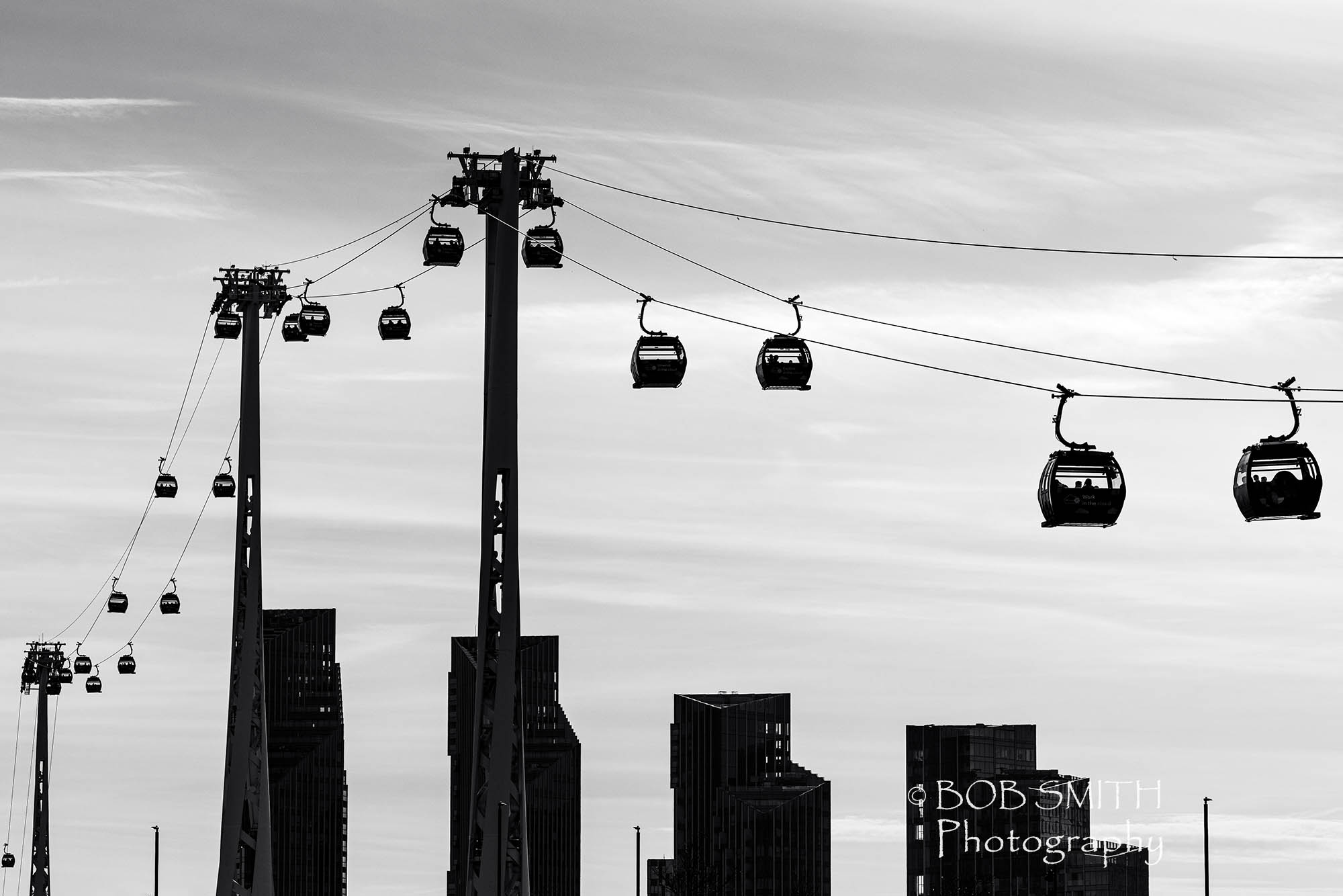 The cable car in London Docklands.
