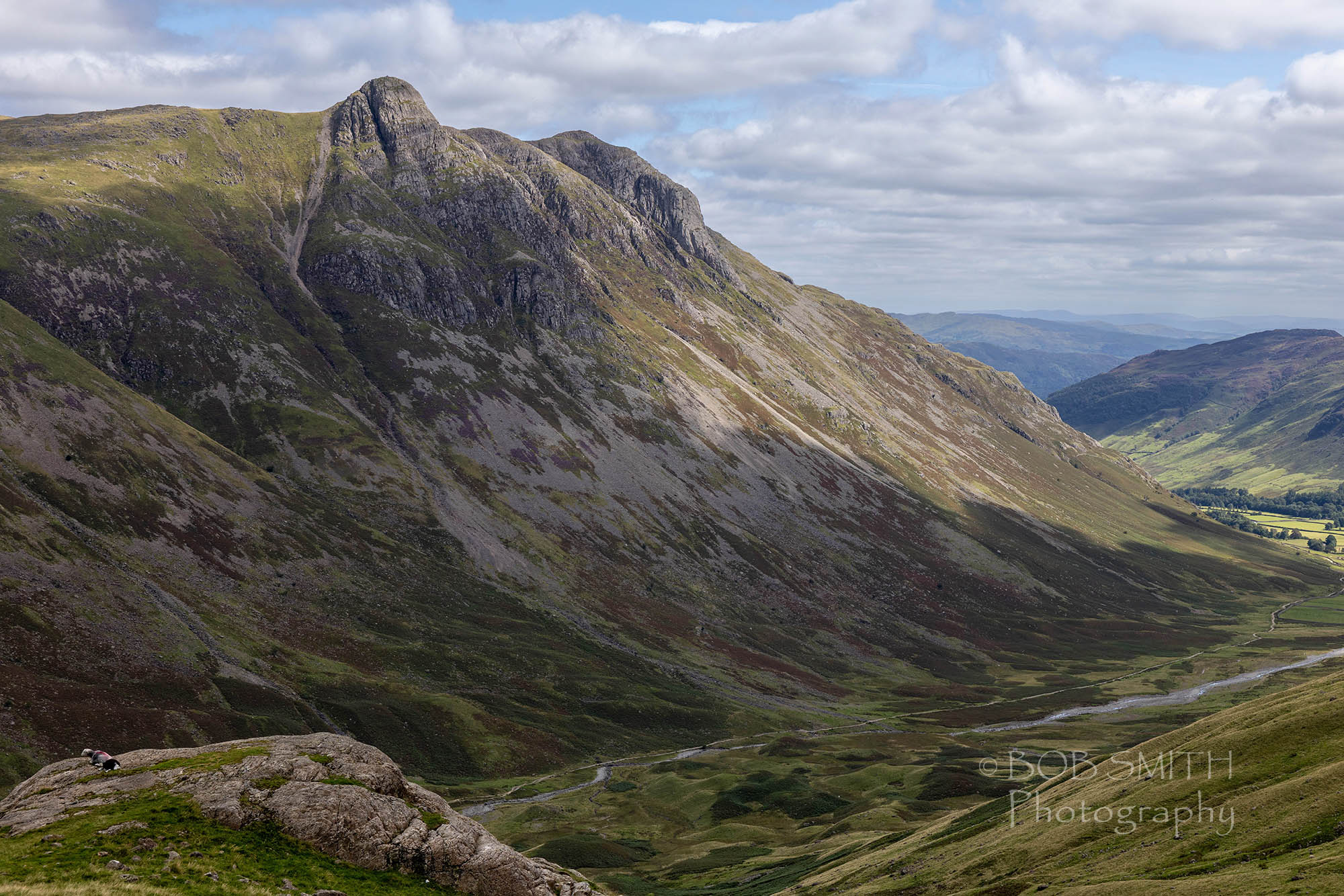 The Langdale Pikes in Great Langdale in the English Lake District