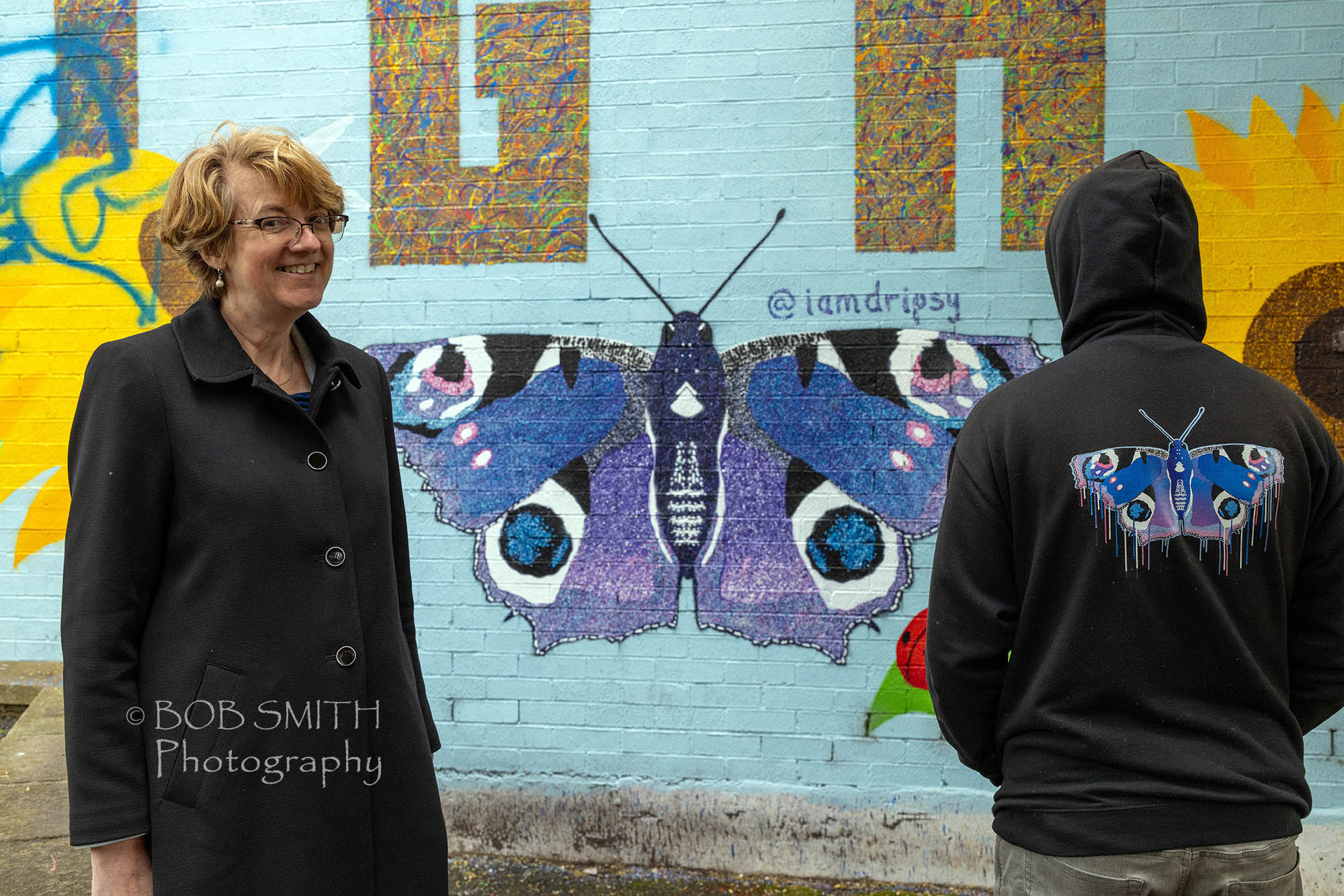 The launch of Keighley Creative studio holder Leonie Briggs's Rombald's Rocks sculpture trail.