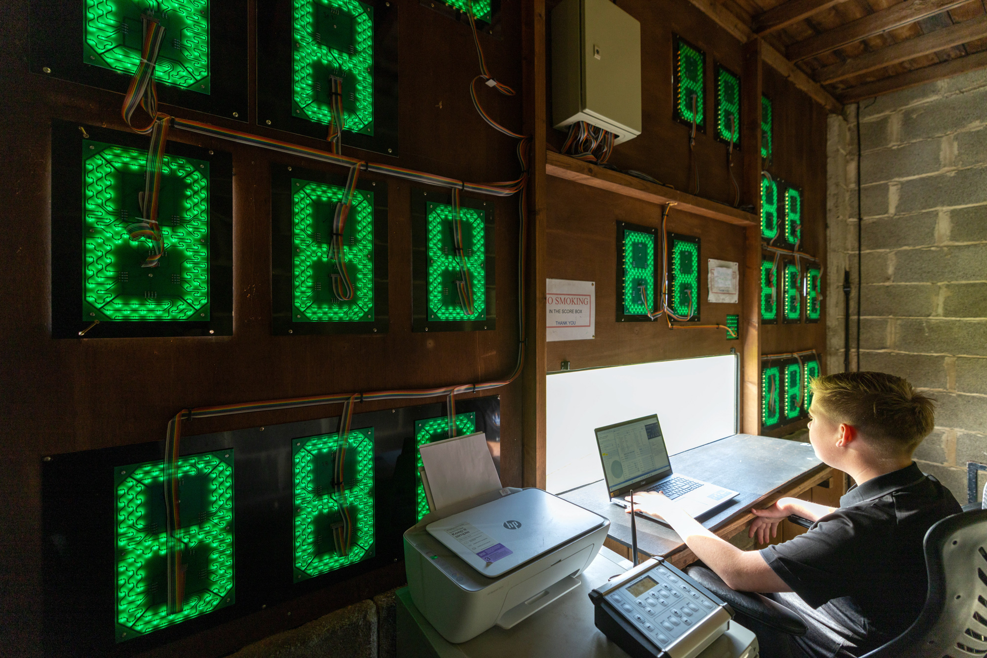 In the score box at Keighley Cricket Club
