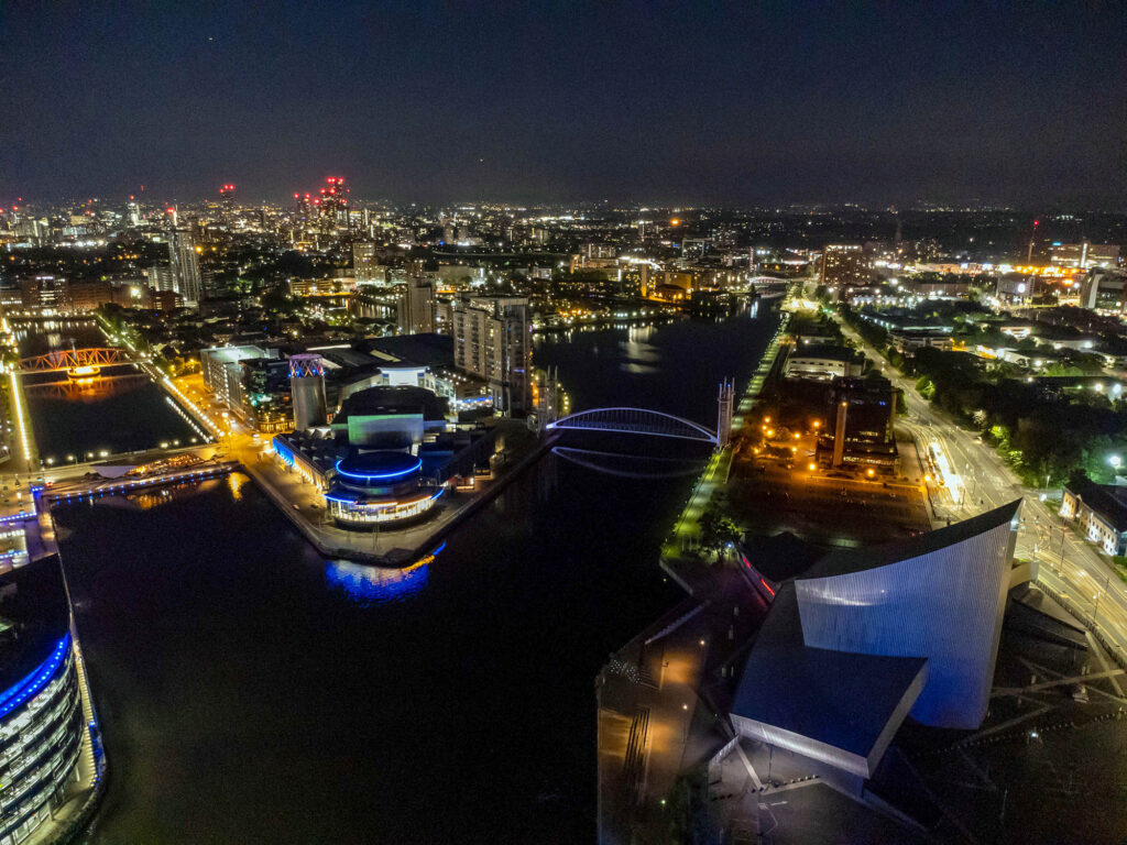Salford Quays by night