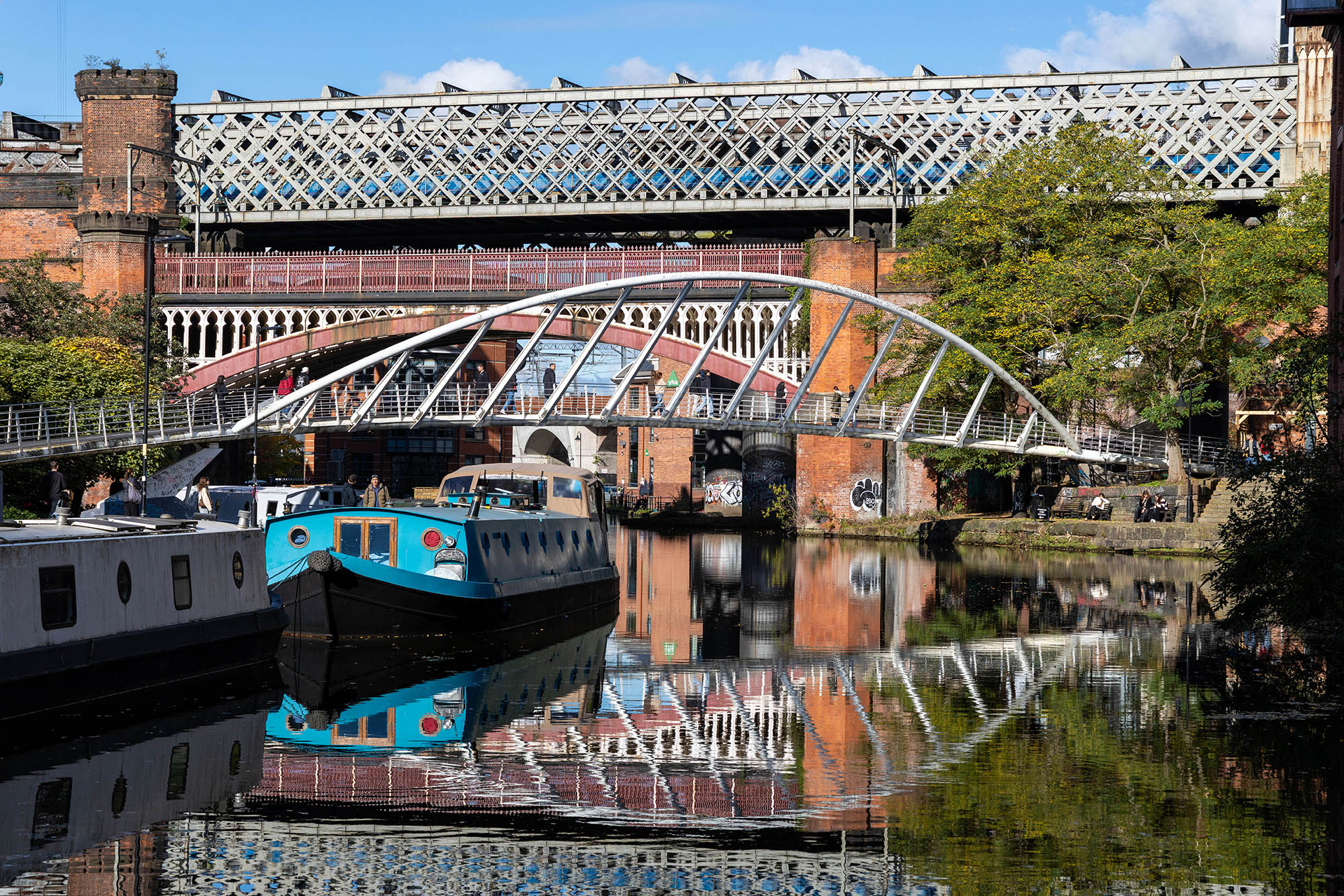 Numerous bridges cross the canals