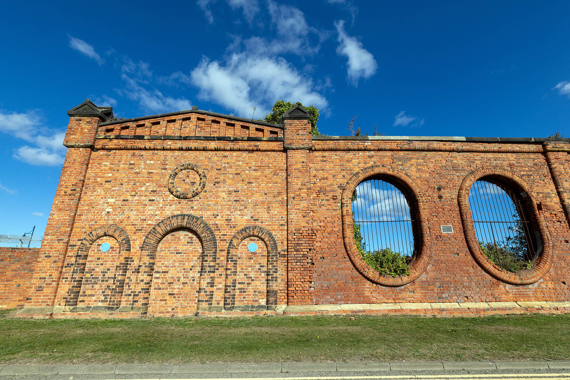 A wall on Vulcan Street, at the site of the former Cleveland Salt Works and Bolckow Vaughan Ironworks in Middlesbrough