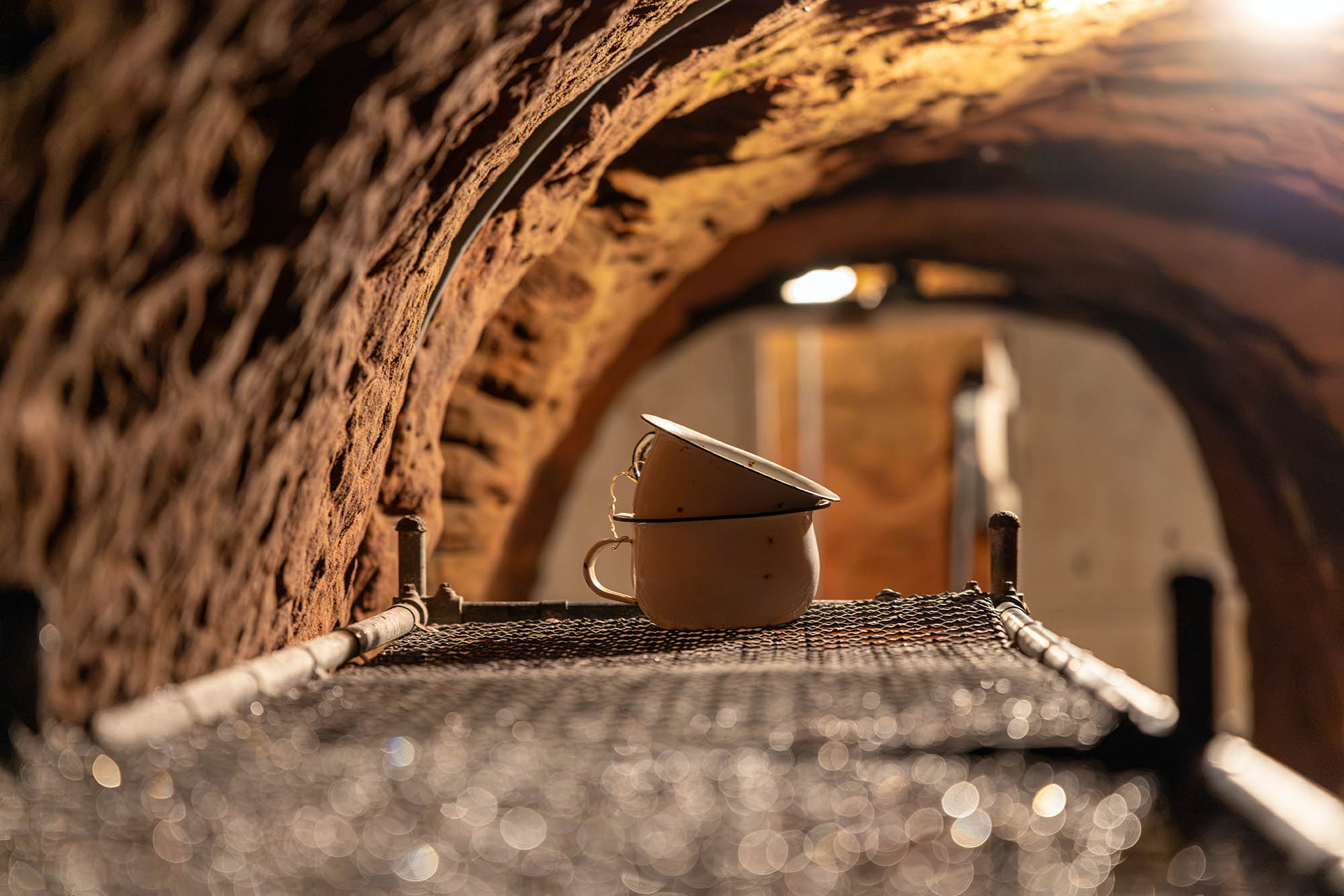 Bed pans in the Stockport Air Raid Shelters musuem